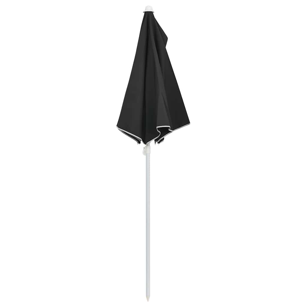 vidaXL Półokrągły parasol ogrodowy na słupku, 180x90 cm, czarny
