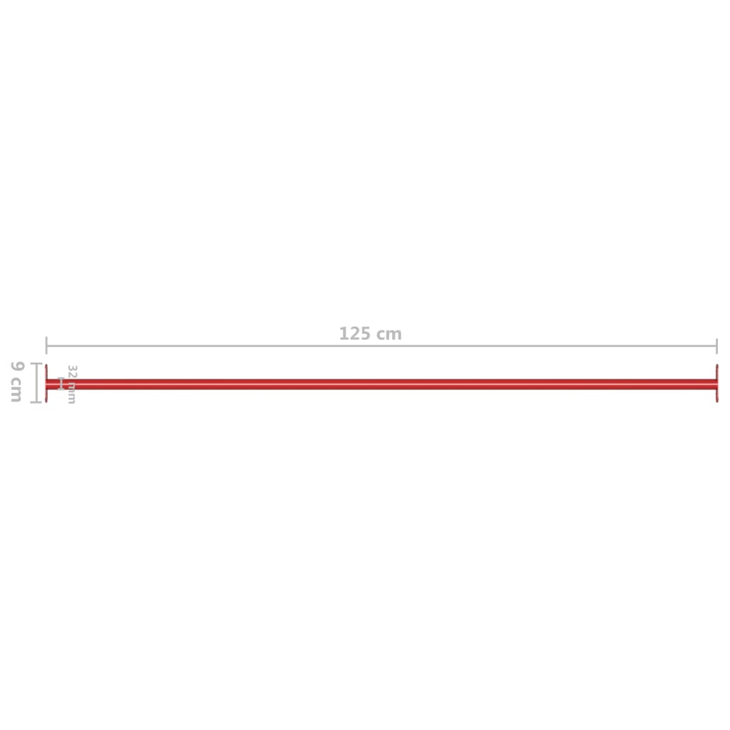 vidaXL Drążki do przewrotów, 3 szt., 125 cm, stalowe, czerwone