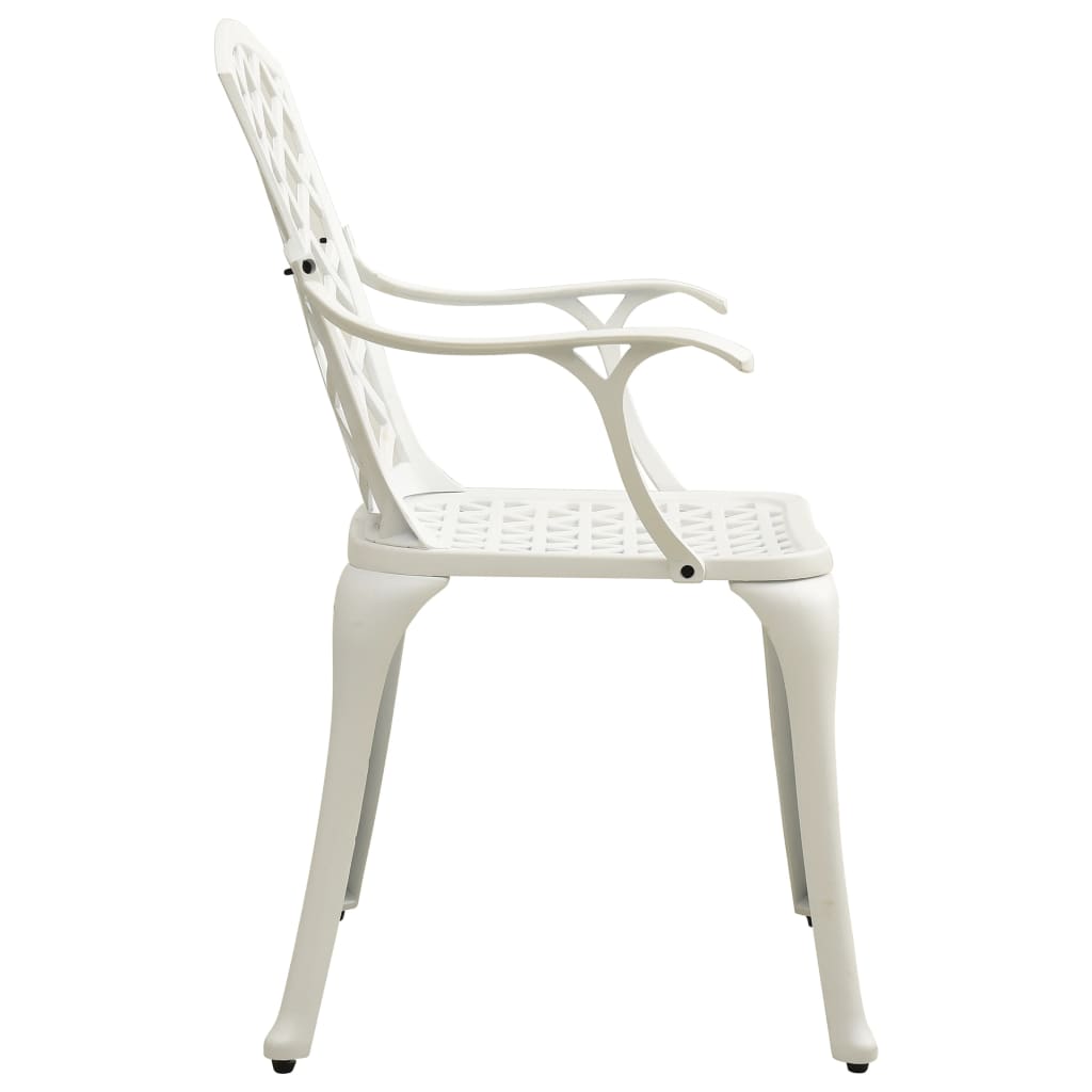vidaXL Krzesła ogrodowe 2 szt., odlewane aluminium, białe