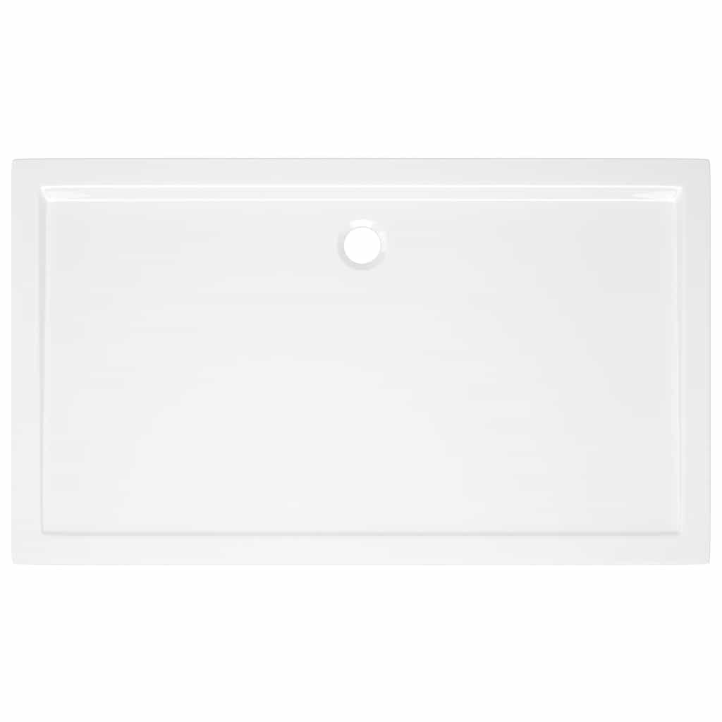 vidaXL Prostokątny brodzik prysznicowy, ABS, biały, 70x120 cm