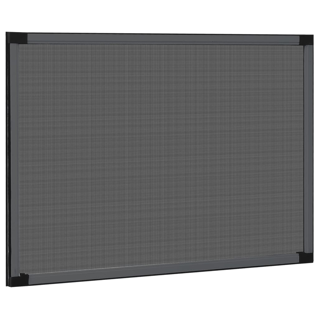 vidaXL Rozsuwana moskitiera okienna, antracytowa, (75-143)x50 cm