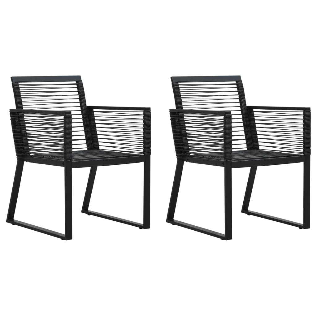 vidaXL 3-cz. zestaw mebli ogrodowych, rattan PVC, czarny