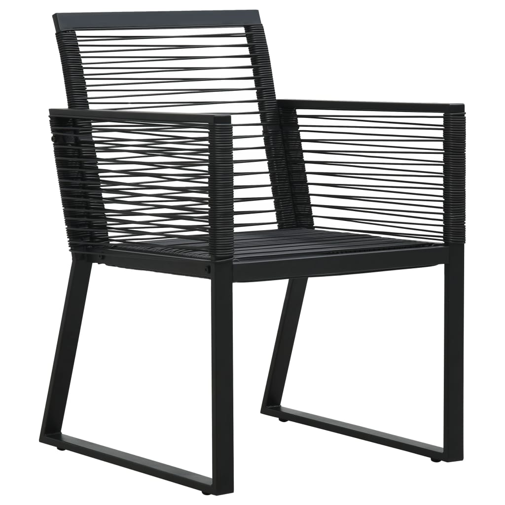 vidaXL 3-cz. zestaw mebli ogrodowych, rattan PVC, czarny