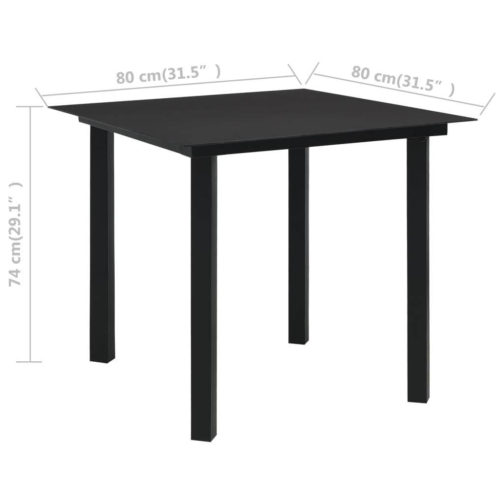 vidaXL 3-cz. zestaw mebli ogrodowych, rattan PVC, czarny