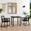 vidaXL 3-cz. zestaw mebli ogrodowych, rattan PVC, czarny