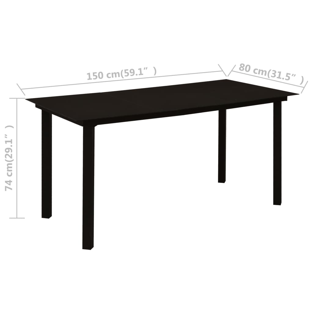 vidaXL 7-cz. zestaw mebli ogrodowych, rattan PVC, czarny