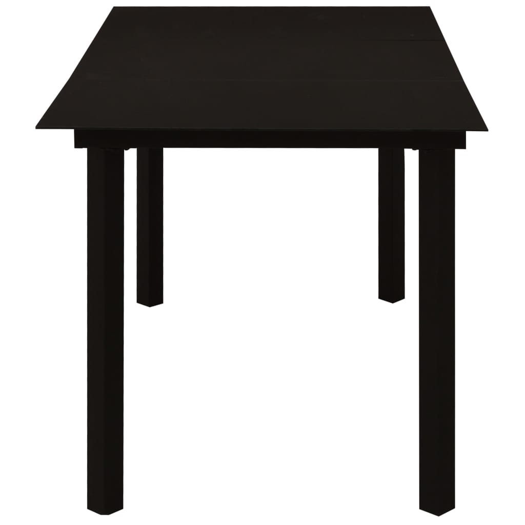 vidaXL 7-cz. zestaw mebli ogrodowych, rattan PVC, czarny