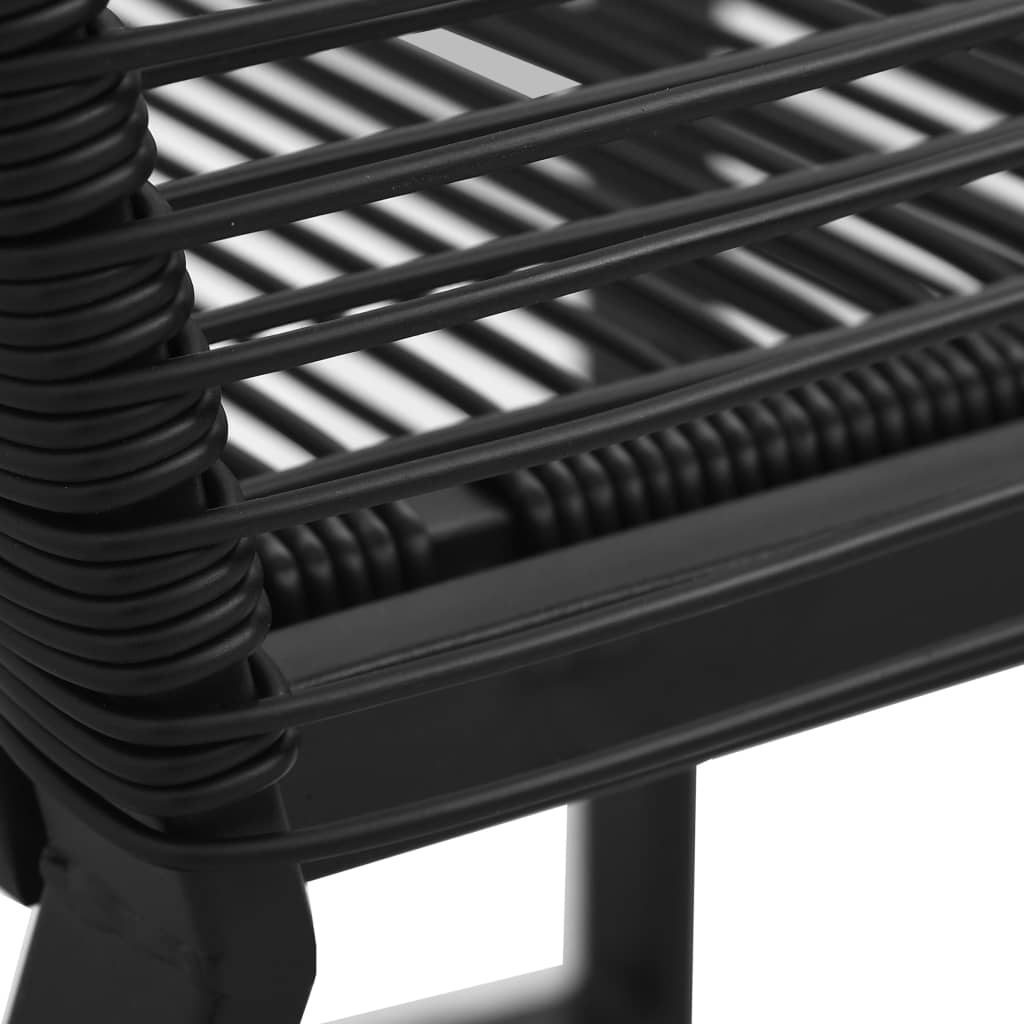 vidaXL 7-cz. zestaw mebli ogrodowych, rattan PVC, czarny