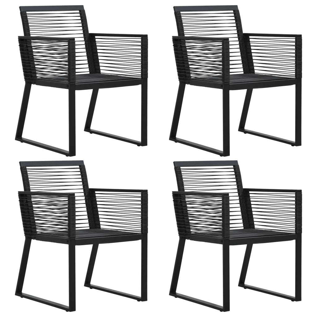 vidaXL 5-cz. zestaw mebli ogrodowych, rattan PVC, czarny