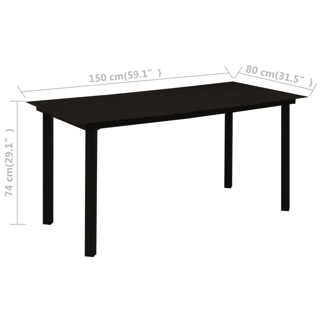 vidaXL 5-cz. zestaw mebli ogrodowych, rattan PVC, czarny
