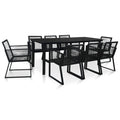 vidaXL 9-cz. zestaw mebli ogrodowych, rattan PVC, czarny