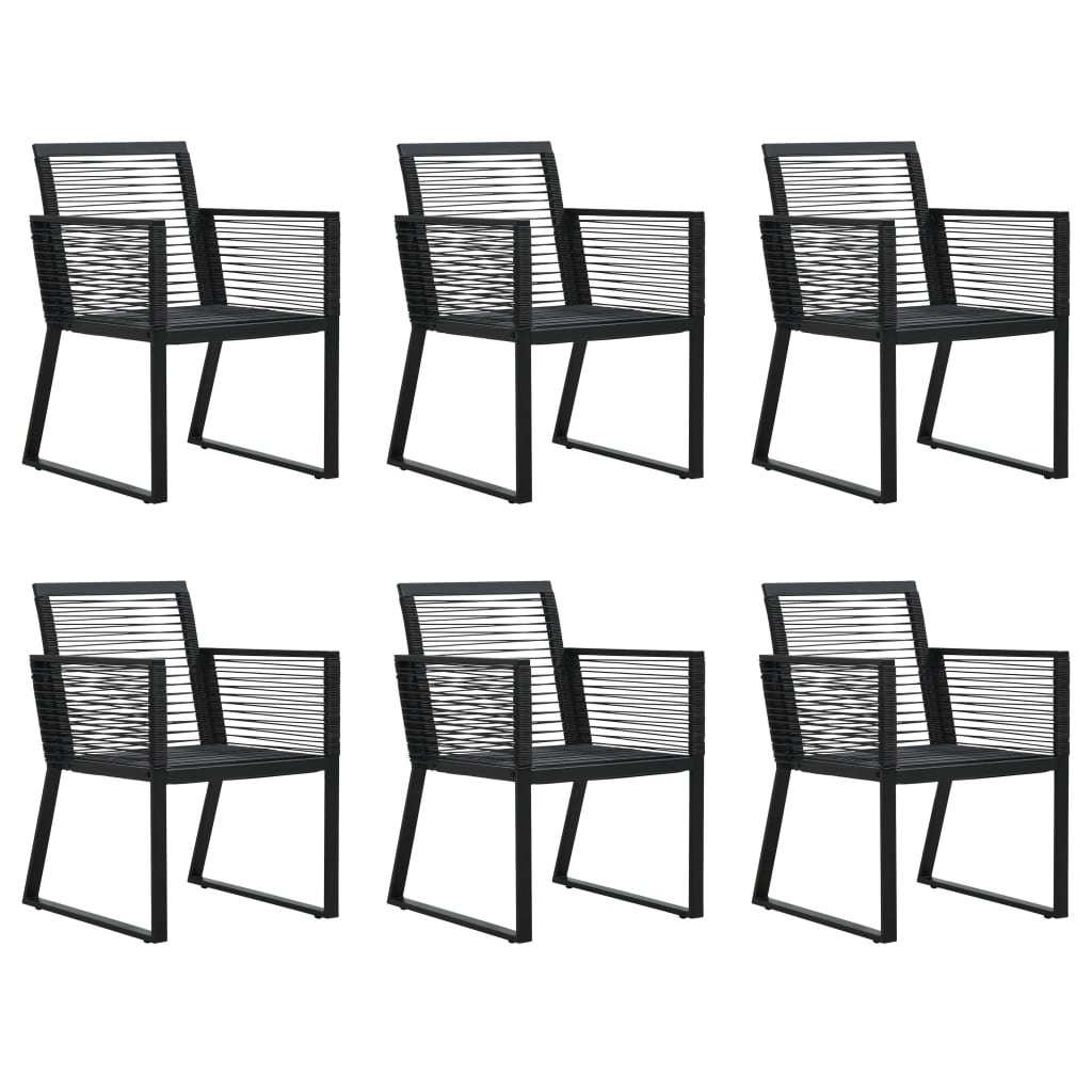 vidaXL 7-cz. zestaw mebli ogrodowych, rattan PVC, czarny
