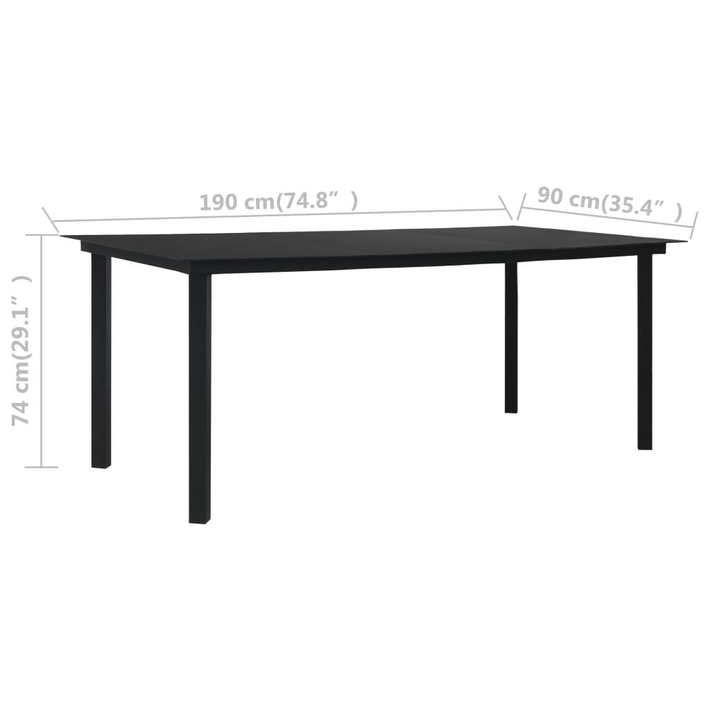 vidaXL 7-cz. zestaw mebli ogrodowych, rattan PVC, czarny