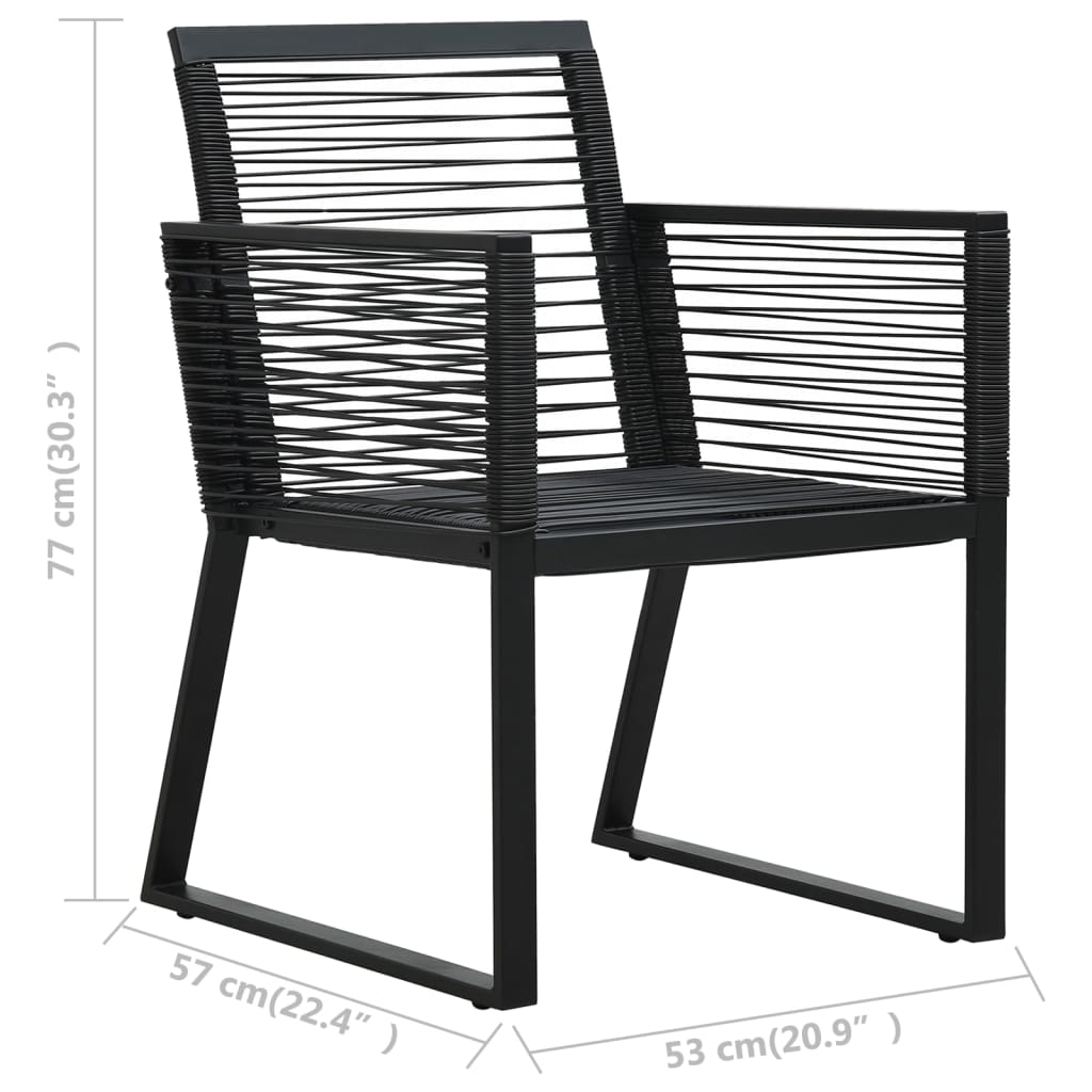 vidaXL 7-cz. zestaw mebli ogrodowych, rattan PVC, czarny