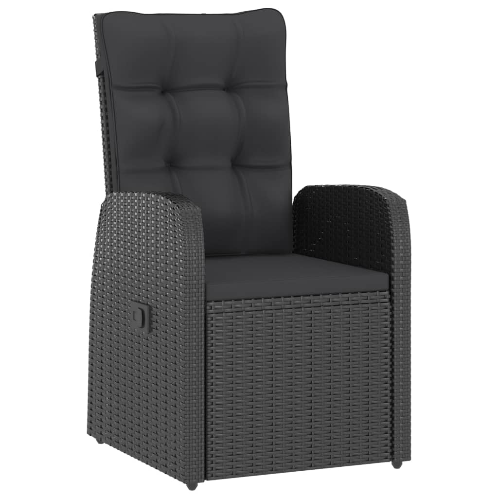 vidaXL 9-cz. zestaw mebli ogrodowych z poduszkami, rattan PE, czarny