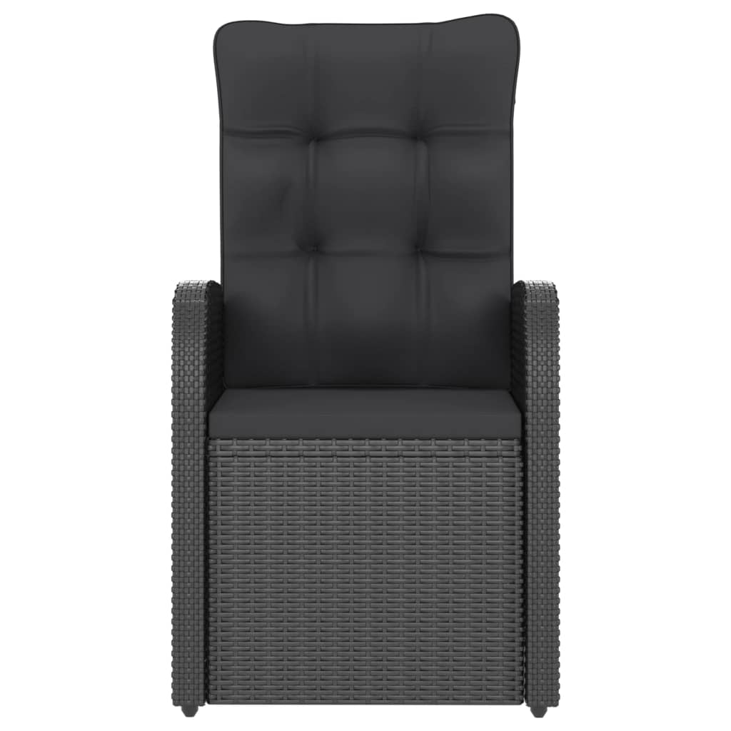 vidaXL 9-cz. zestaw mebli ogrodowych z poduszkami, rattan PE, czarny
