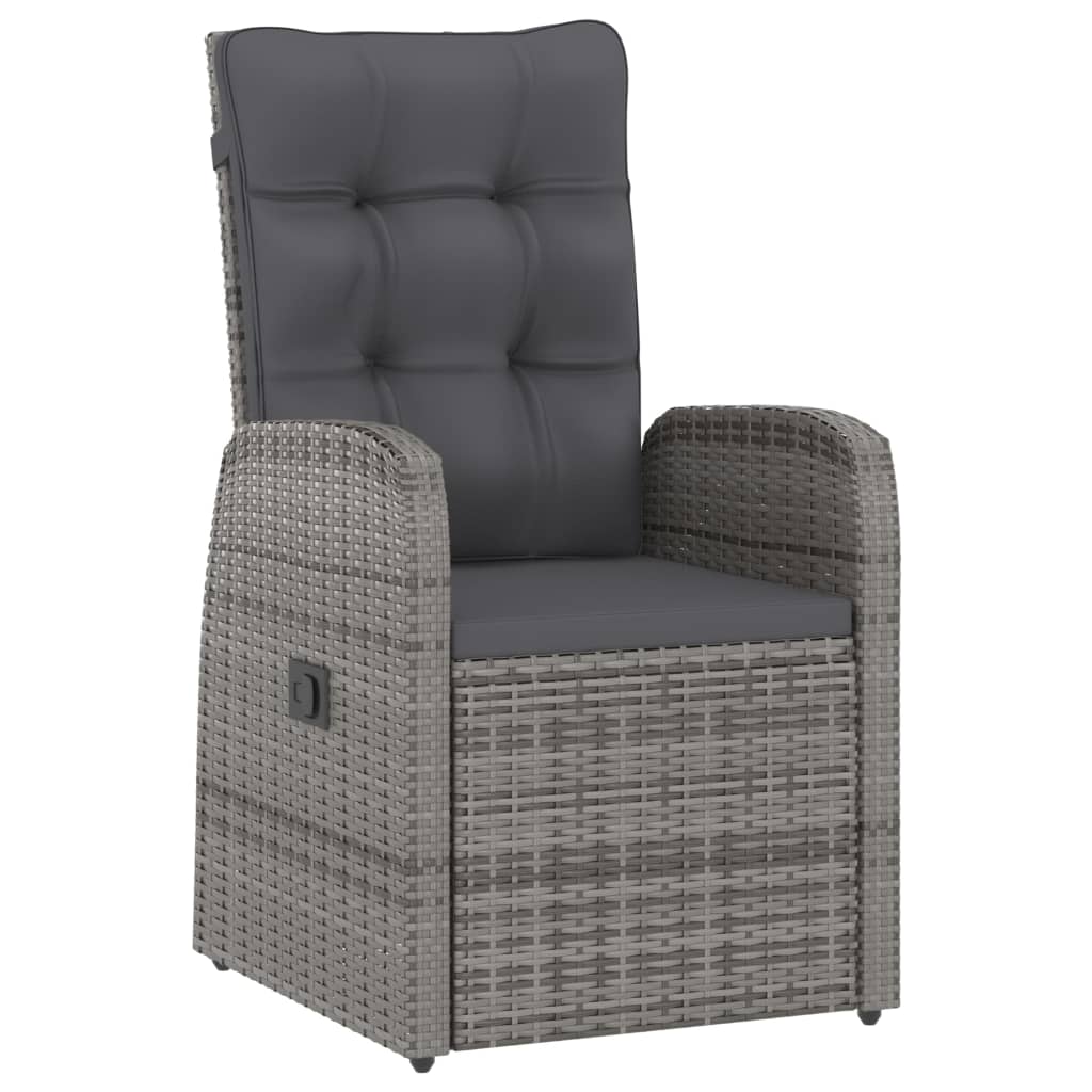 vidaXL 7-cz. zestaw mebli ogrodowych z poduszkami, rattan PE, szary