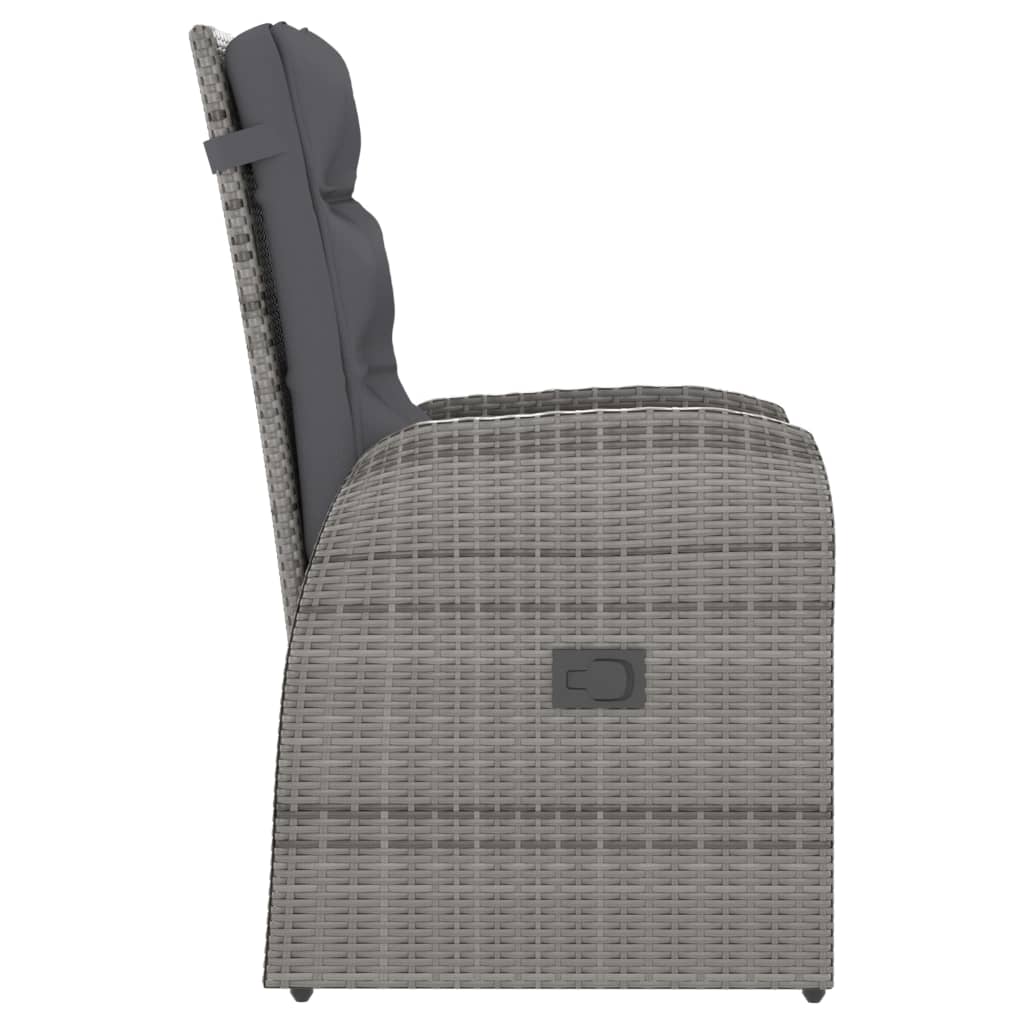 vidaXL 7-cz. zestaw mebli ogrodowych z poduszkami, rattan PE, szary