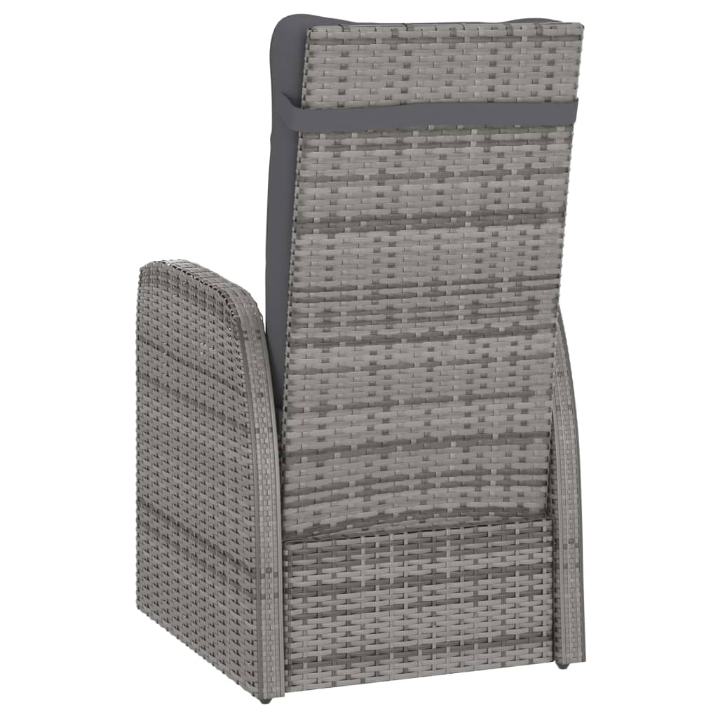 vidaXL 7-cz. zestaw mebli ogrodowych z poduszkami, rattan PE, szary