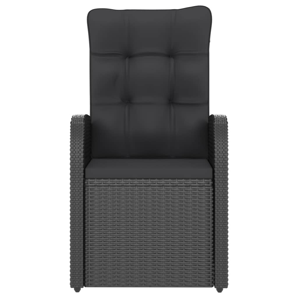 vidaXL 7-cz. zestaw mebli ogrodowych z poduszkami, rattan PE, czarny
