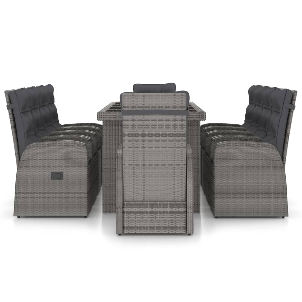 vidaXL 11-cz. zestaw mebli ogrodowych z poduszkami, rattan PE, szary