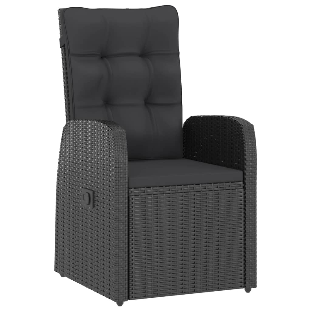 vidaXL 11-cz. zestaw mebli ogrodowych z poduszkami, rattan PE, czarny