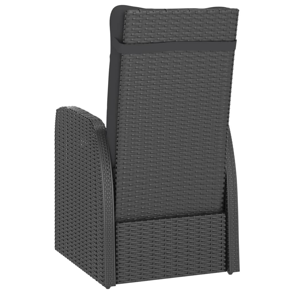 vidaXL 11-cz. zestaw mebli ogrodowych z poduszkami, rattan PE, czarny