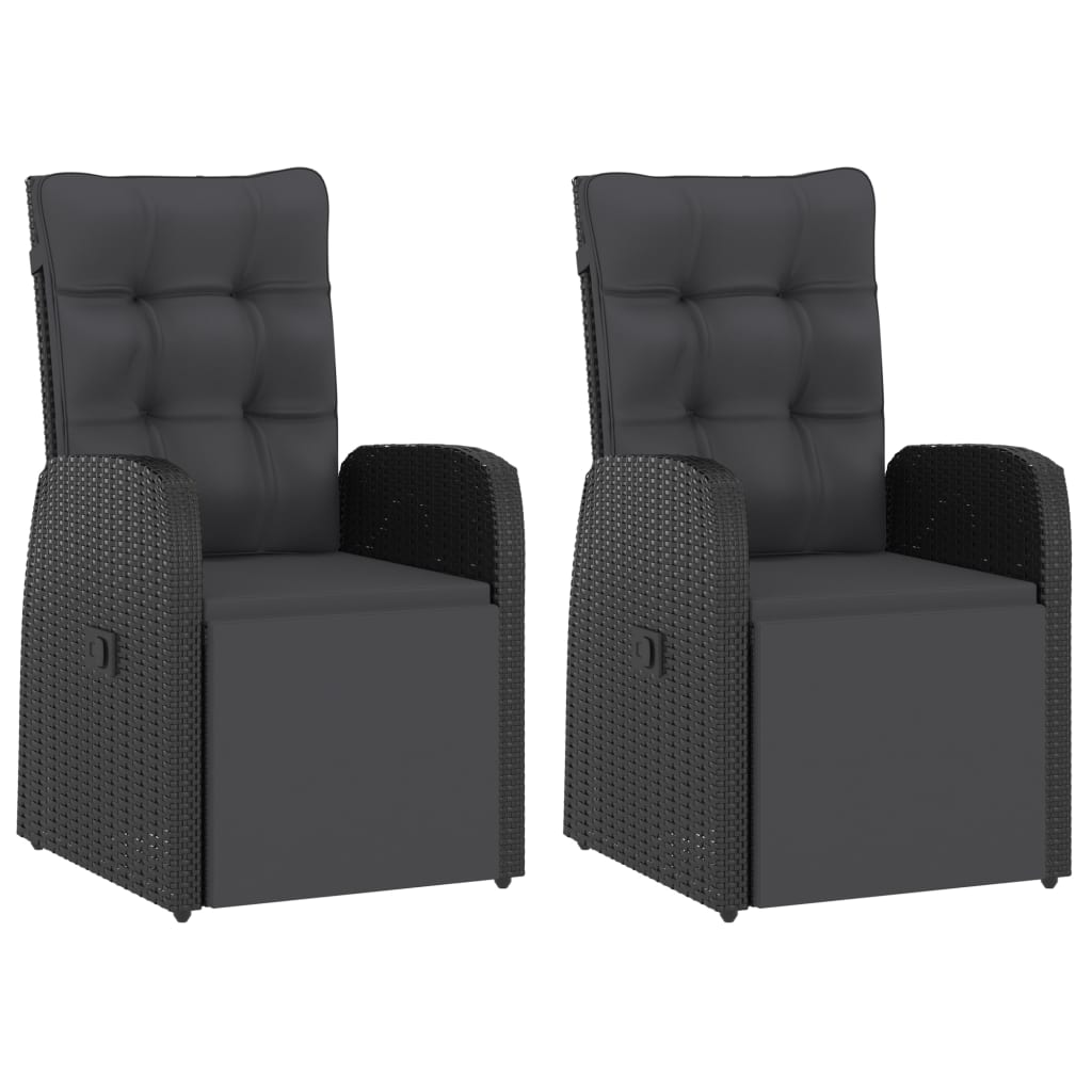 vidaXL 11-cz. zestaw mebli ogrodowych z poduszkami, rattan PE, czarny