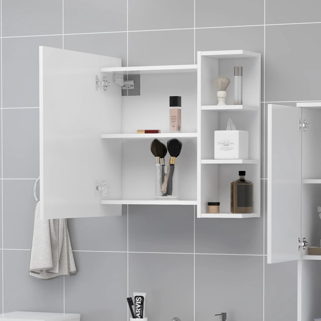 vidaXL Szafka z lustrem, biała 62,5x20,5x64 cm materiał drewnopochodny
