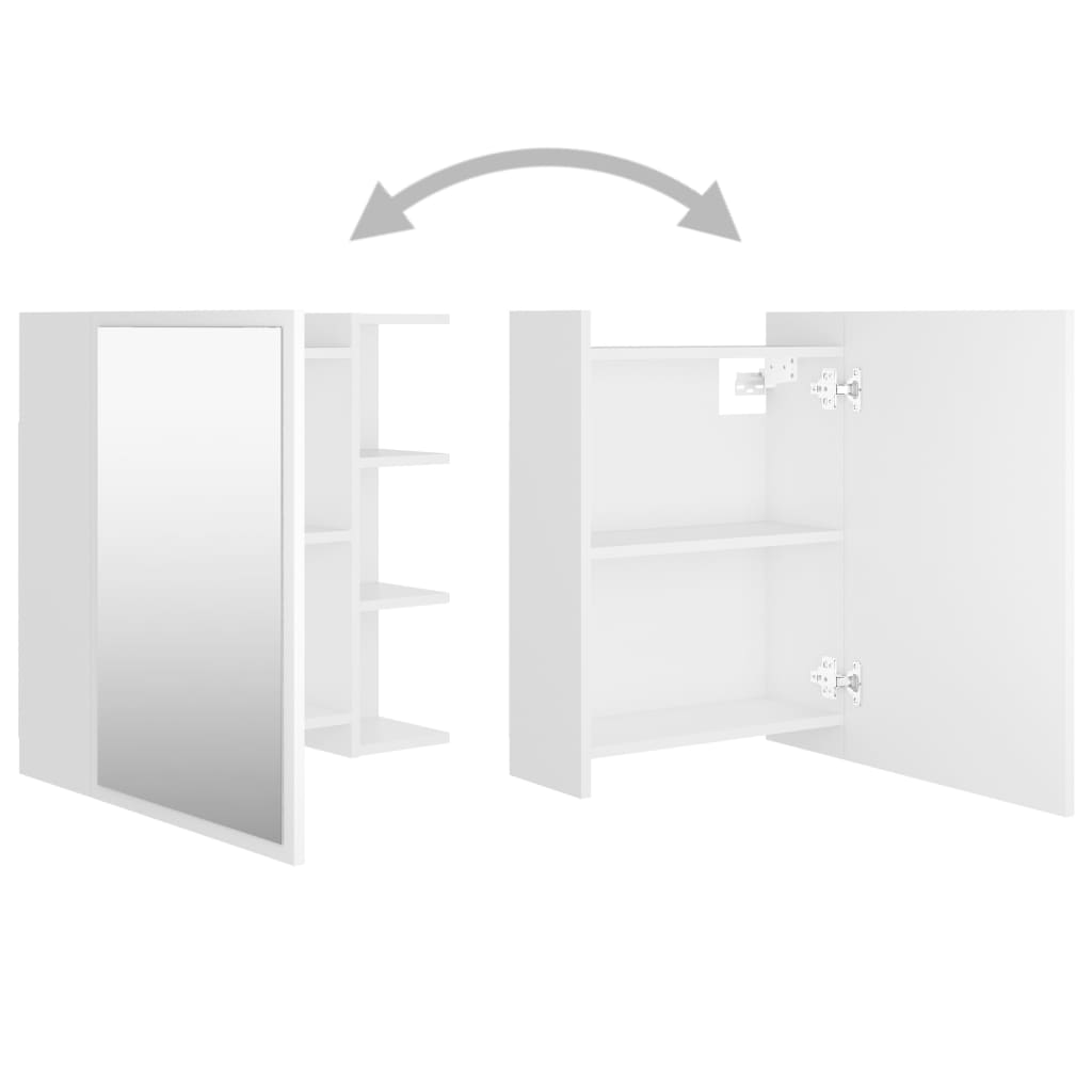 vidaXL Szafka z lustrem, biała 62,5x20,5x64 cm materiał drewnopochodny