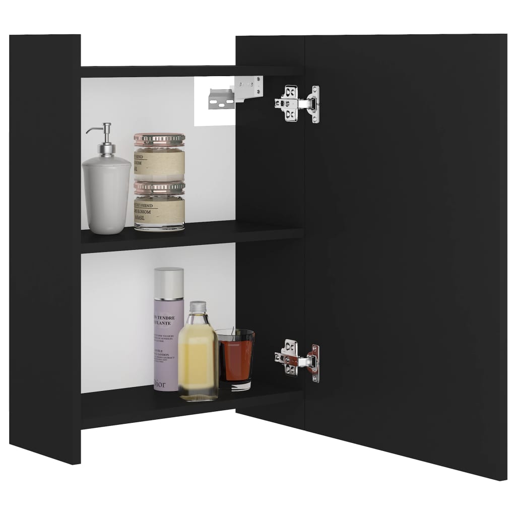 vidaXL Szafka z lustrem czarna 62,5x20,5x64 cm materiał drewnopochodny