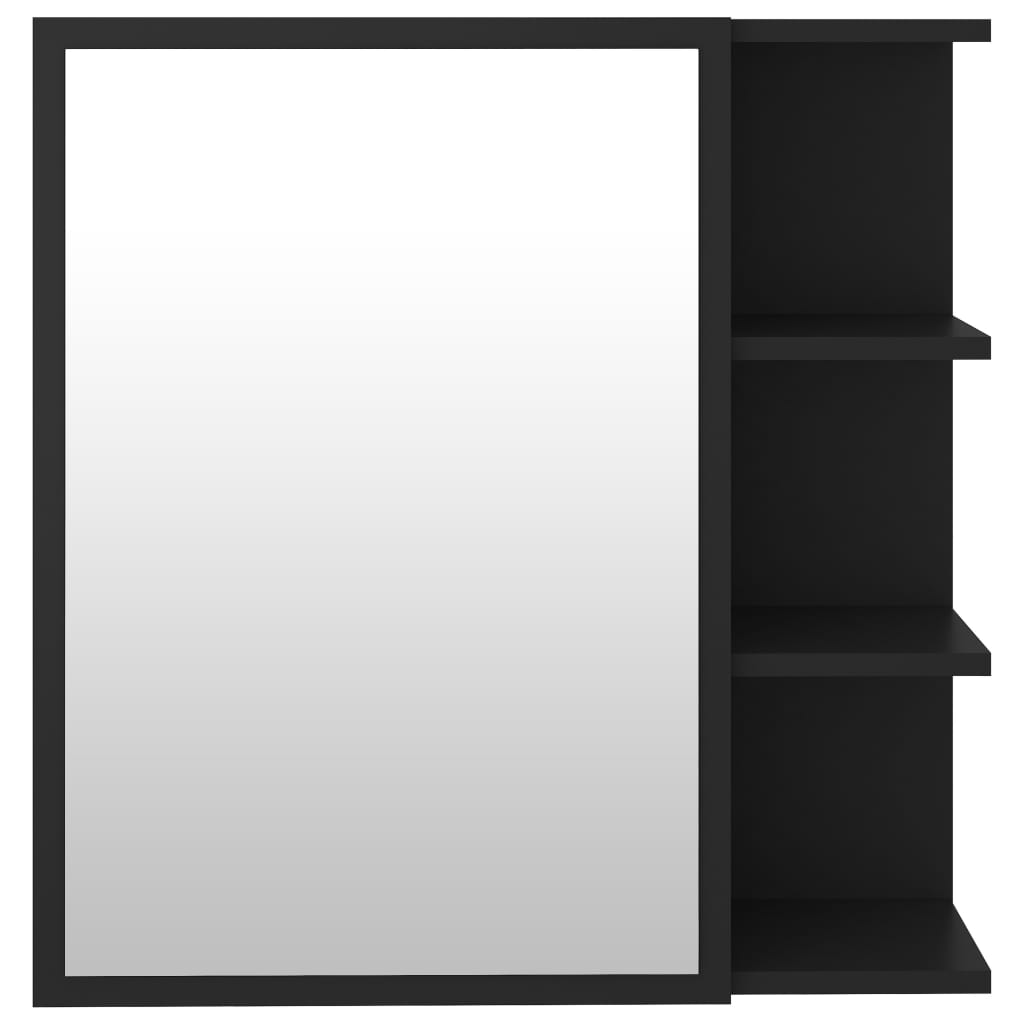vidaXL Szafka z lustrem czarna 62,5x20,5x64 cm materiał drewnopochodny