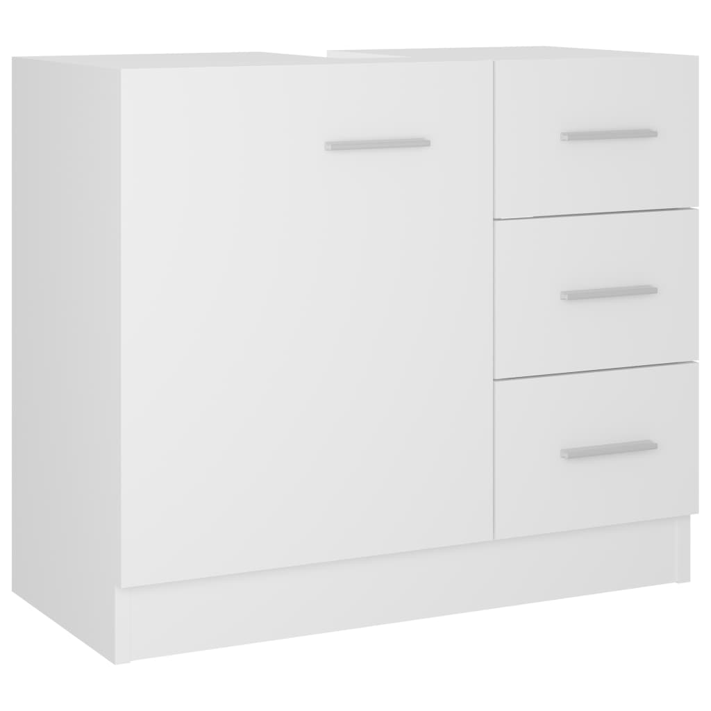 vidaXL Szafka pod umywalkę, biała 63x30x54 cm, materiał drewnopochodny
