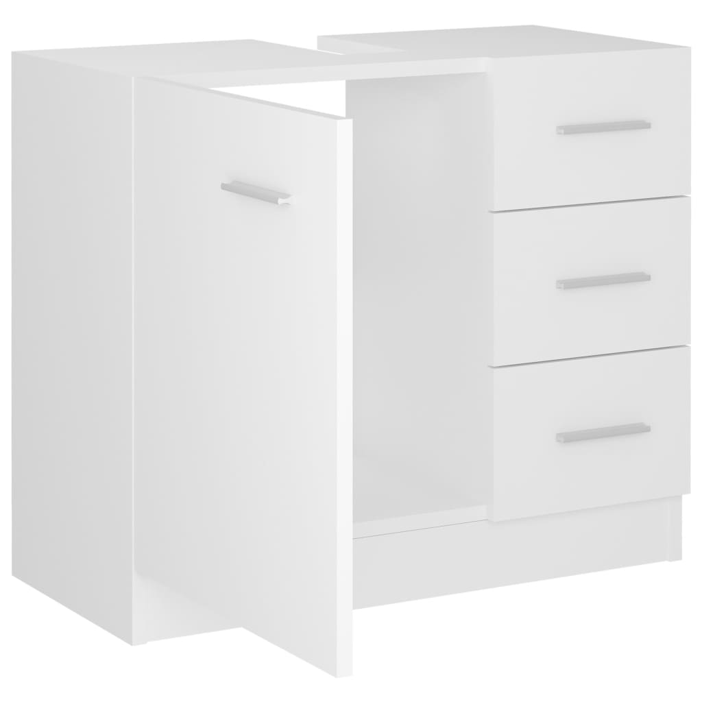 vidaXL Szafka pod umywalkę, biała 63x30x54 cm, materiał drewnopochodny
