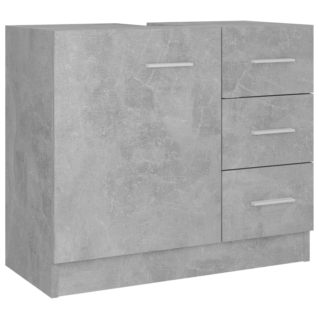 vidaXL Szafka pod umywalkę, szarość betonu, 63x30x54 cm, płyta