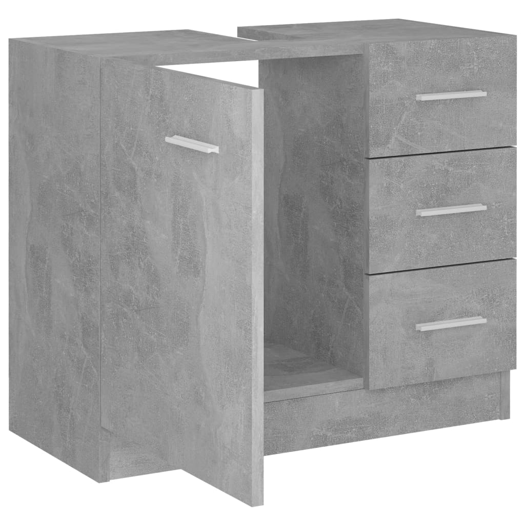 vidaXL Szafka pod umywalkę, szarość betonu, 63x30x54 cm, płyta