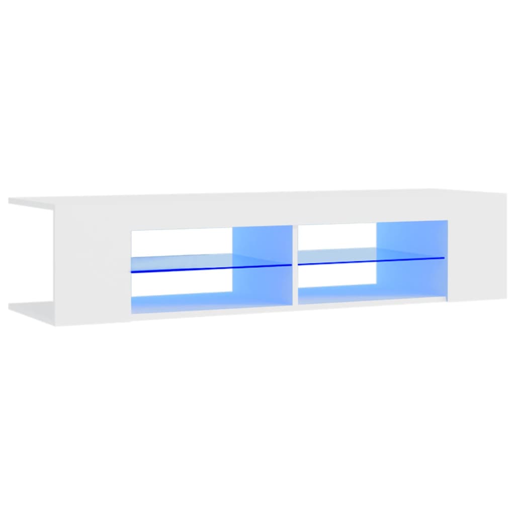 vidaXL Szafka TV z oświetleniem LED, biała, 135x39x30 cm