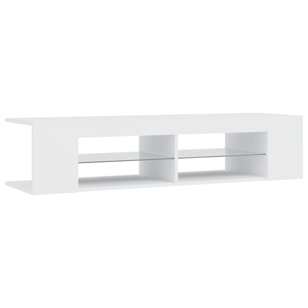 vidaXL Szafka TV z oświetleniem LED, biała, 135x39x30 cm