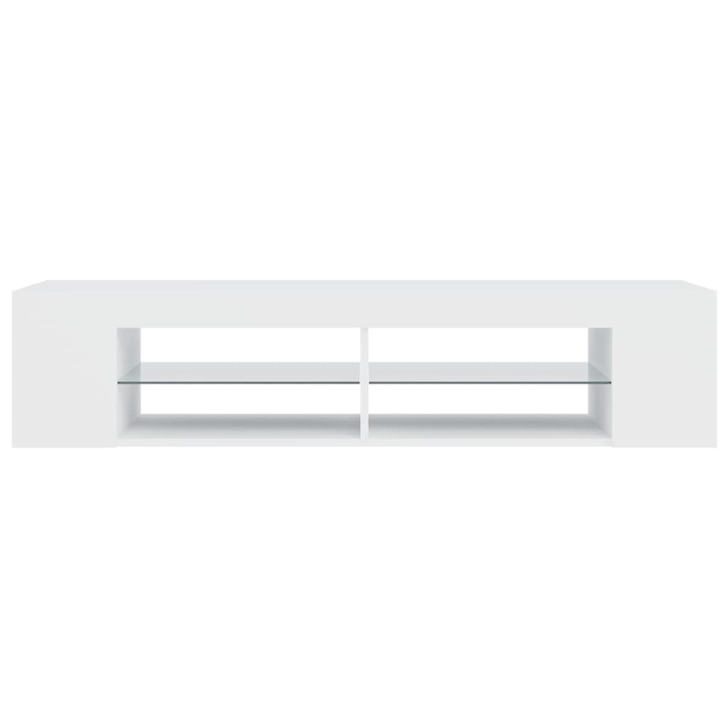 vidaXL Szafka TV z oświetleniem LED, biała, 135x39x30 cm