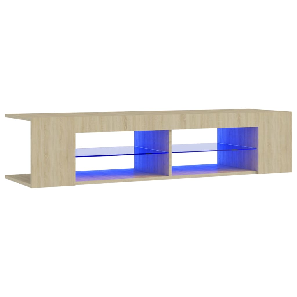 vidaXL Szafka TV z oświetleniem LED, dąb sonoma, 135x39x30 cm