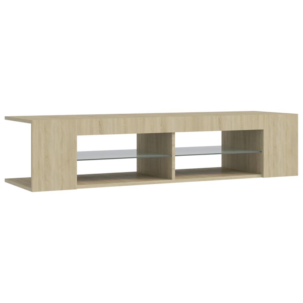 vidaXL Szafka TV z oświetleniem LED, dąb sonoma, 135x39x30 cm