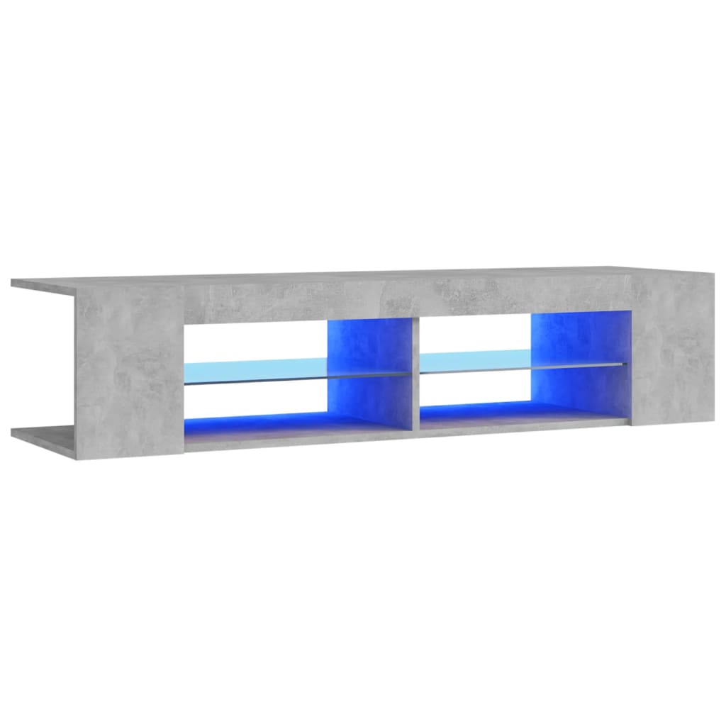 vidaXL Szafka TV z oświetleniem LED, szarość betonu, 135x39x30 cm