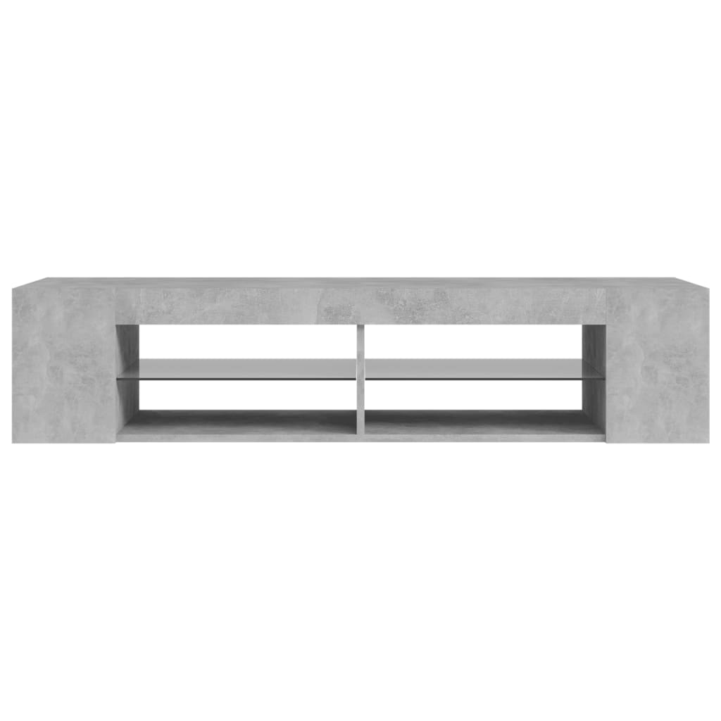 vidaXL Szafka TV z oświetleniem LED, szarość betonu, 135x39x30 cm