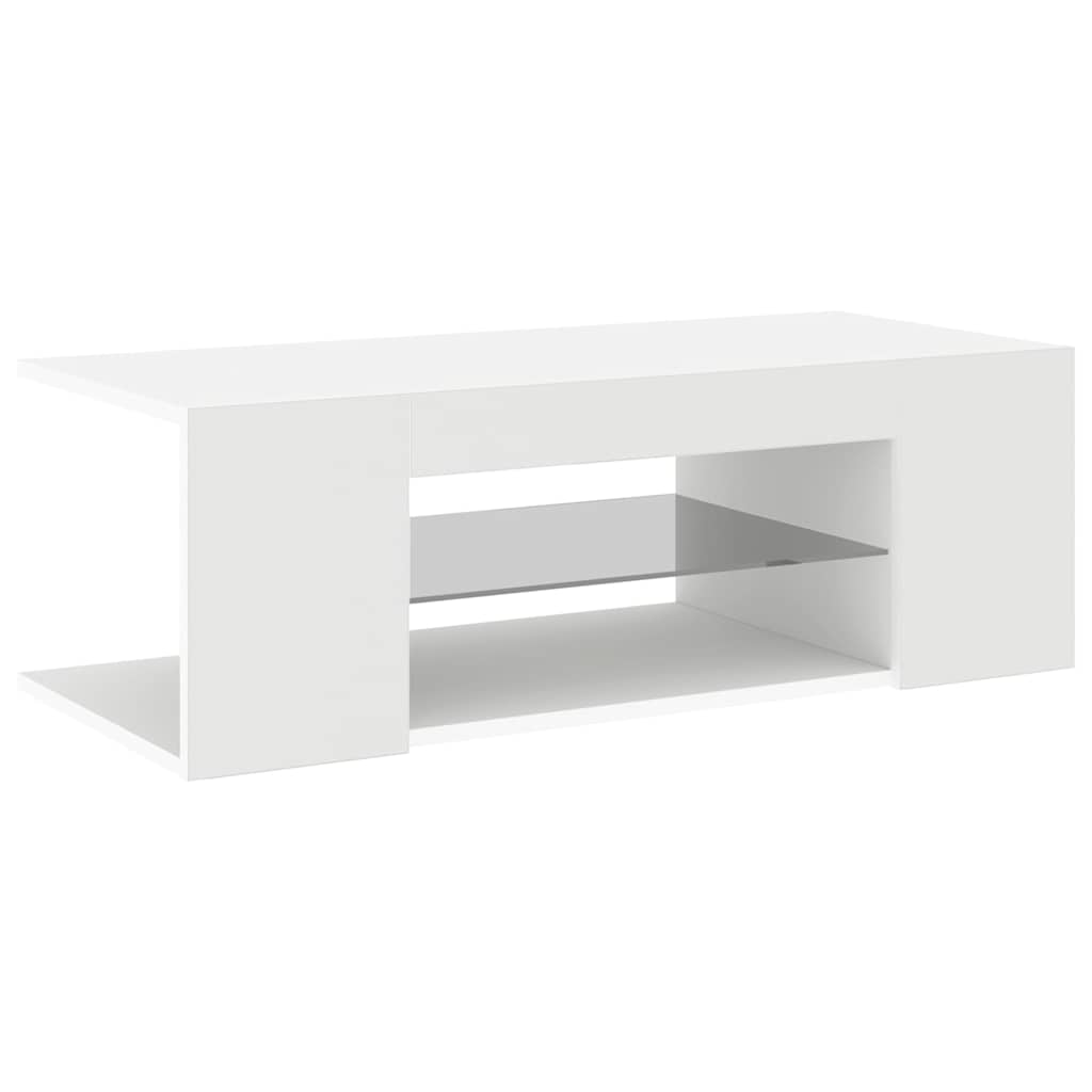 vidaXL Szafka pod TV z oświetleniem LED, biała, 90x39x30 cm