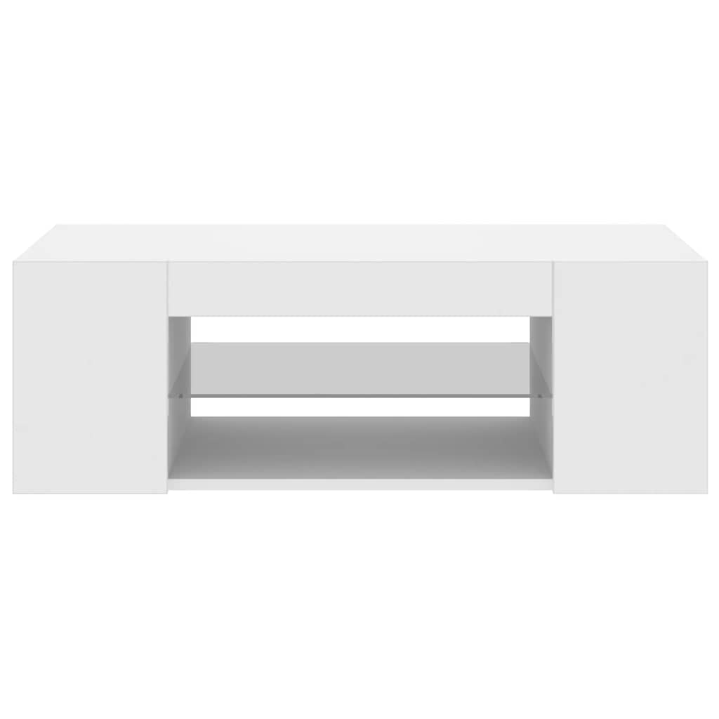 vidaXL Szafka pod TV z oświetleniem LED, biała, 90x39x30 cm
