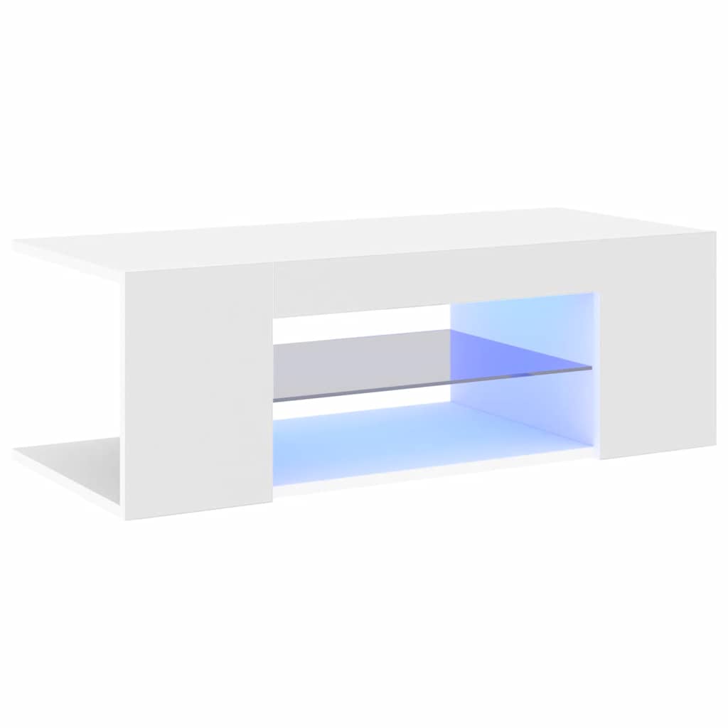 vidaXL Szafka pod TV z oświetleniem LED, biała, 90x39x30 cm