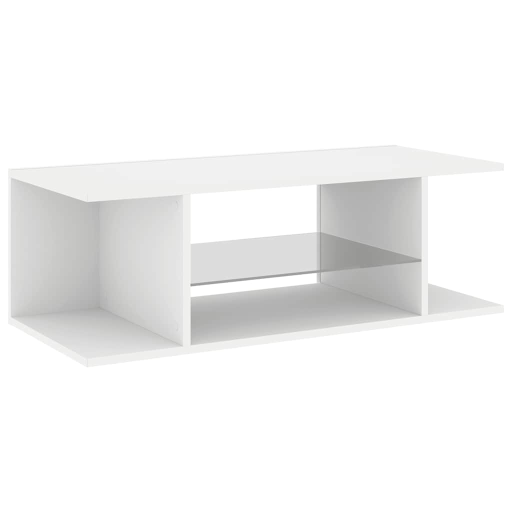 vidaXL Szafka pod TV z oświetleniem LED, biała, 90x39x30 cm
