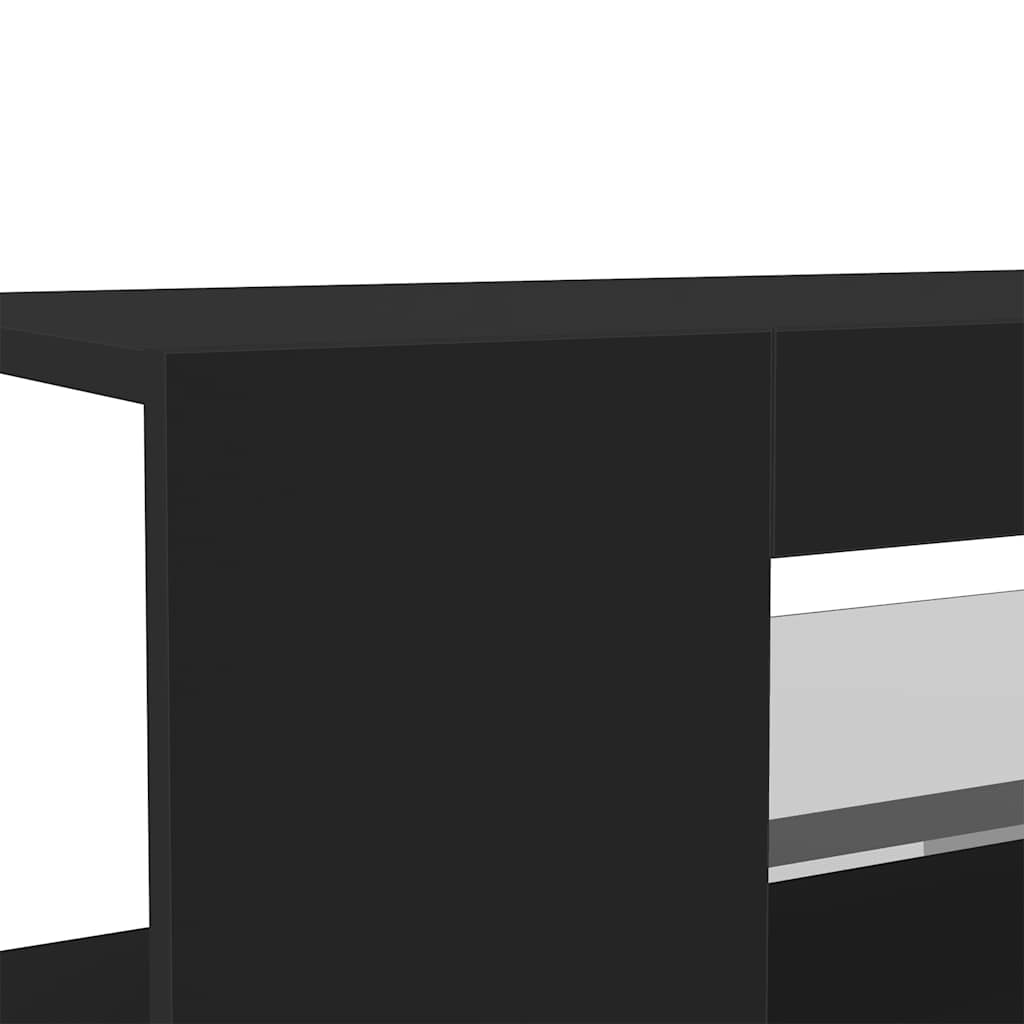 vidaXL Szafka pod TV z oświetleniem LED, czarna, 90x39x30 cm