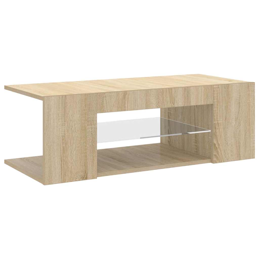 vidaXL Szafka TV z oświetleniem LED, dąb sonoma, 90x39x30 cm