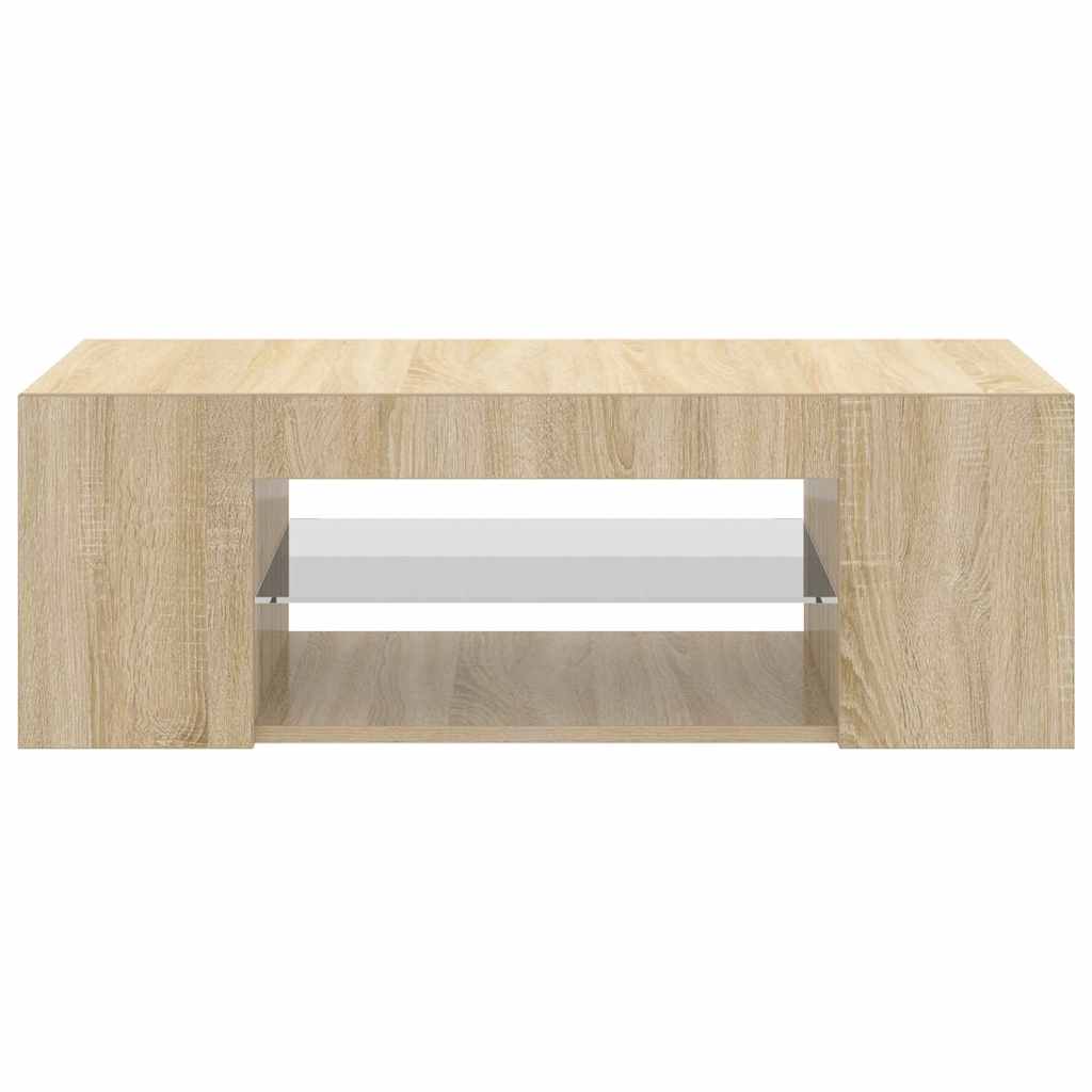 vidaXL Szafka TV z oświetleniem LED, dąb sonoma, 90x39x30 cm